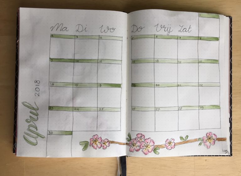 bujo monthly april 2018